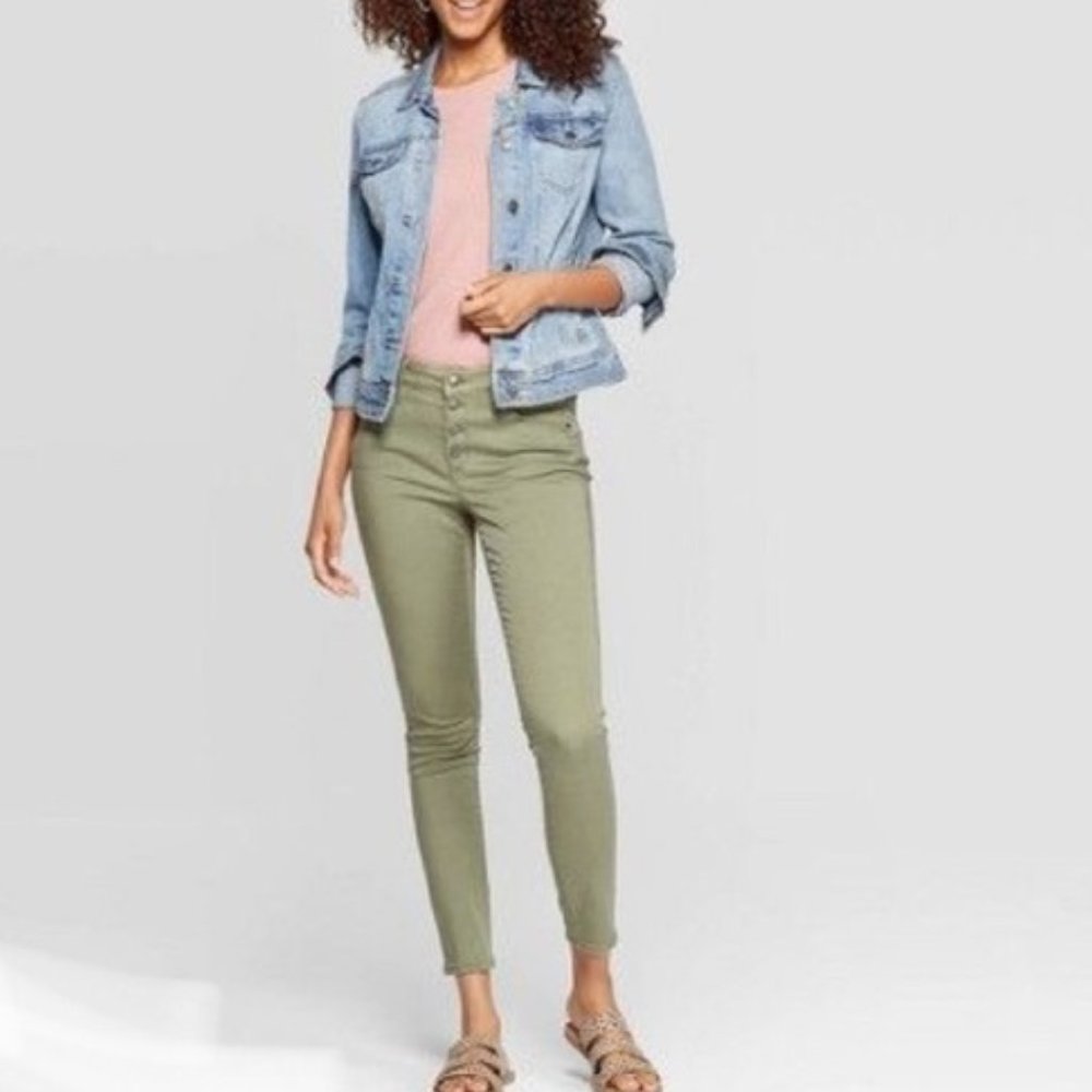 Banana Republic Sage Green Premium denim pants Girlfriend crop Jeans